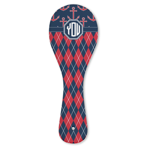 Custom Anchors & Argyle Ceramic Spoon Rest (Personalized)