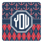 Anchors & Argyle Square Decal (Personalized)