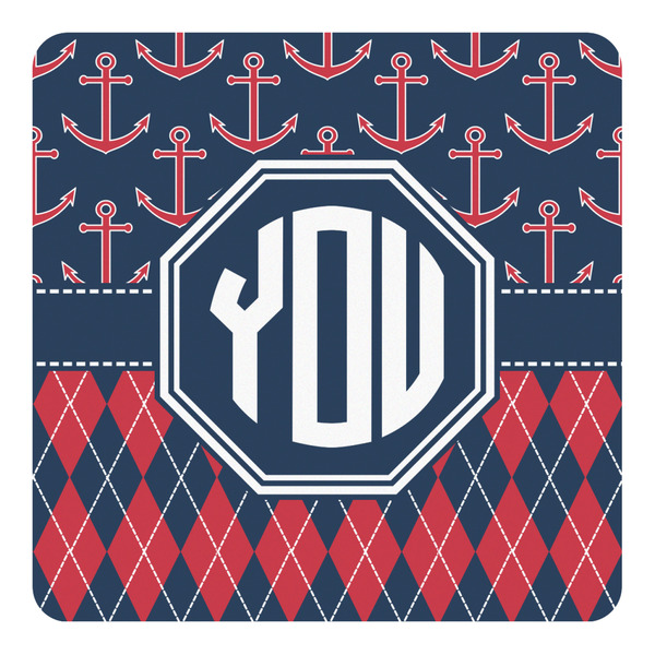 Custom Anchors & Argyle Square Decal - Small (Personalized)