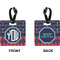 Anchors & Argyle Square Luggage Tag (Front + Back)