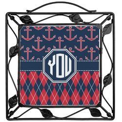 Anchors & Argyle Square Trivet (Personalized)