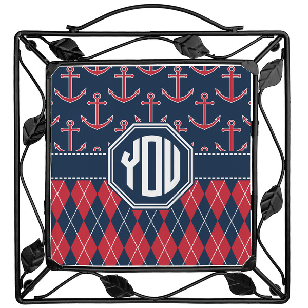 Custom Anchors & Argyle Square Trivet (Personalized)