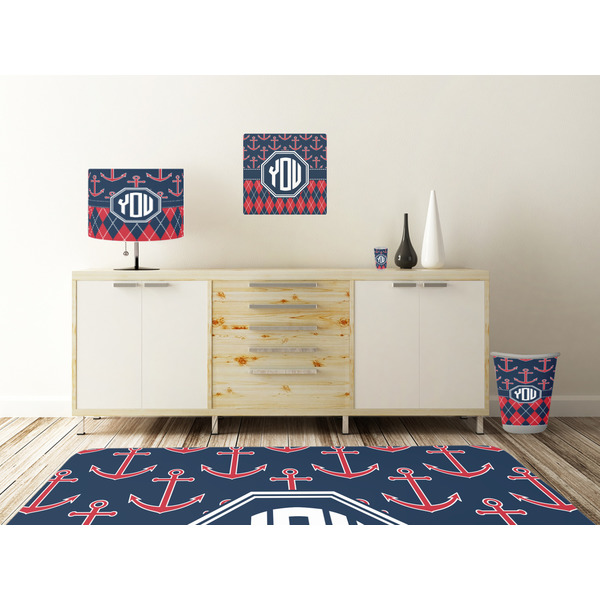 Anchors & Argyle Square Wall Decal Wooden Desk