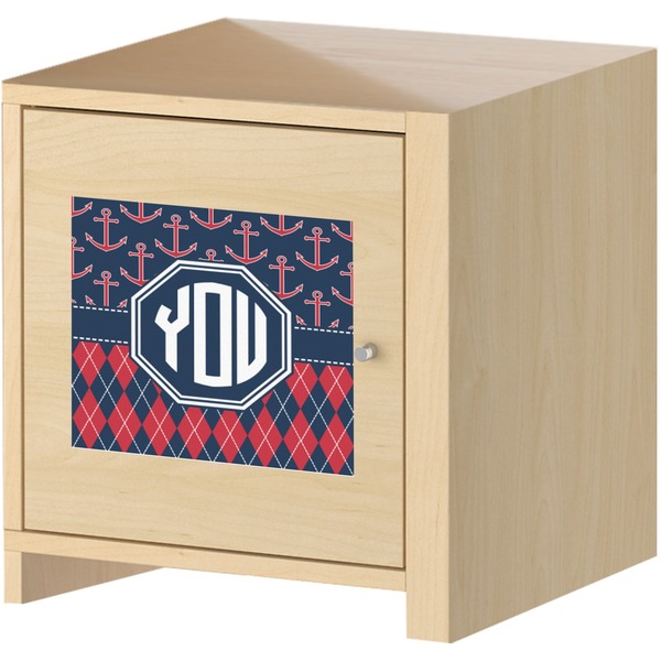 Anchors & Argyle Square Wall Decal on Wooden Cabinet