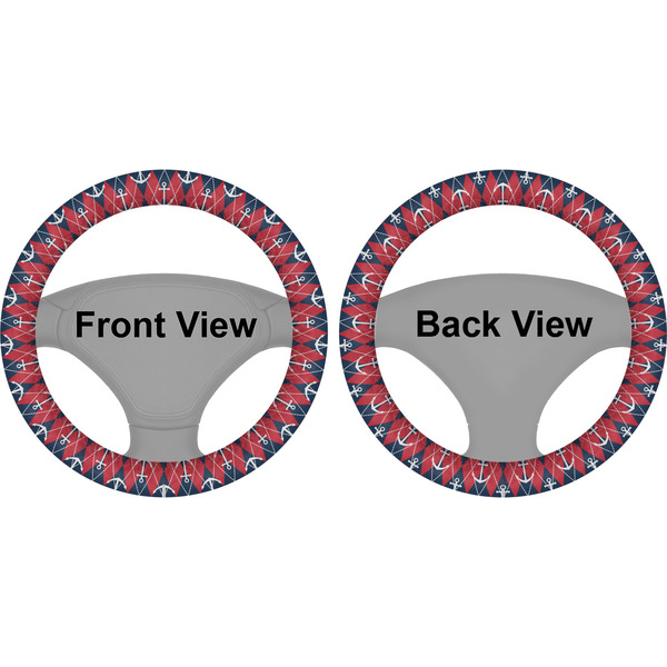 Anchors & Argyle Steering Wheel Cover- Front and Back