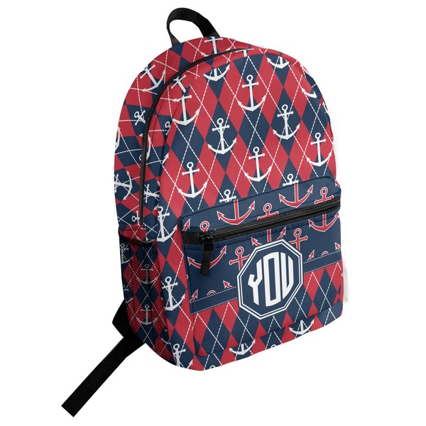 Custom Anchors & Argyle Student Backpack (Personalized)