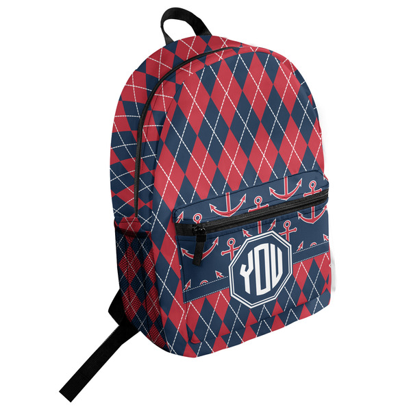 Custom Anchors & Argyle Student Backpack (Personalized)