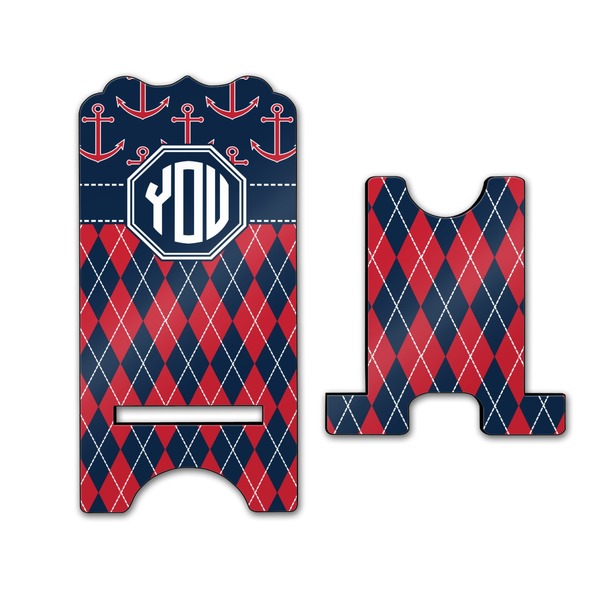 Anchors & Argyle Stylized Phone Stand - Front & Back - Large