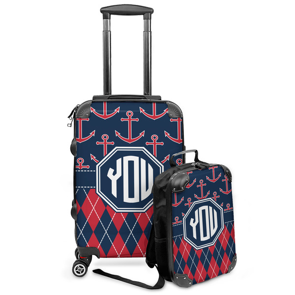 Custom Anchors & Argyle Kids 2-Piece Luggage Set - Suitcase & Backpack (Personalized)