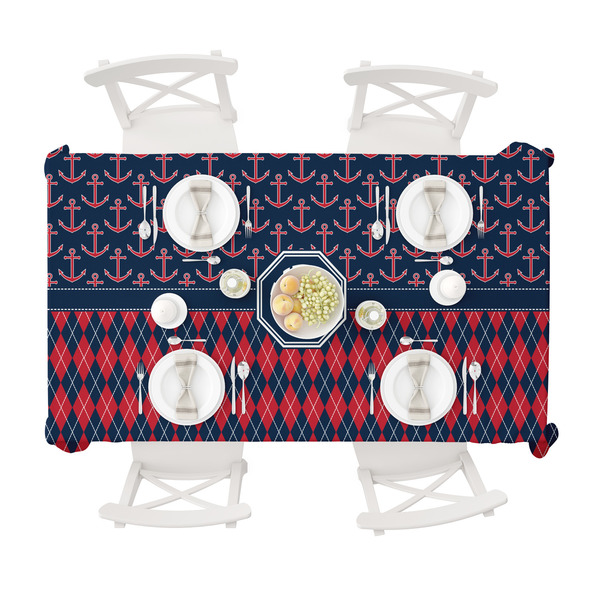 Anchors & Argyle Tablecloths (58"x102") - TOP VIEW