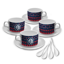 Anchors & Argyle Tea Cup - Set of 4 (Personalized)