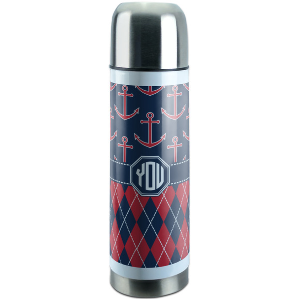Custom Anchors & Argyle Stainless Steel Thermos (Personalized)