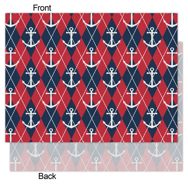 Anchors & Argyle Tissue Paper - Heavyweight - Medium - Front & Back