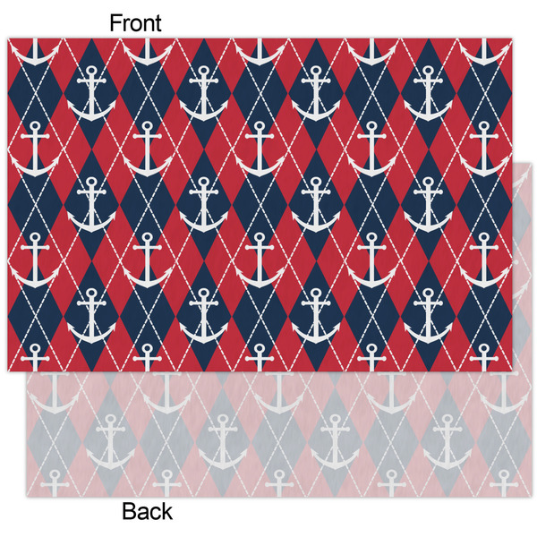 Anchors & Argyle Tissue Paper - Heavyweight - XL - Front & Back