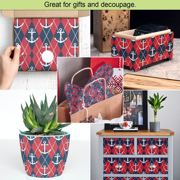 Anchors & Argyle Tissue Paper - In Use Collage