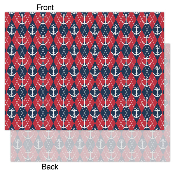 Anchors & Argyle Tissue Paper - Lightweight - Large - Front & Back