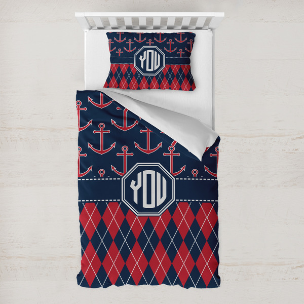 Custom Anchors & Argyle Toddler Bedding w/ Monogram