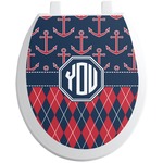 Anchors & Argyle Toilet Seat Decal (Personalized)