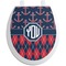 Anchors & Argyle Toilet Seat Decal - Round (Personalized)