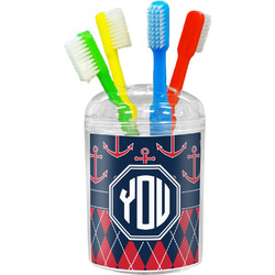 Anchors & Argyle Toothbrush Holder (Personalized)