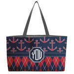 Anchors & Argyle Beach Totes Bag - w/ Black Handles (Personalized)