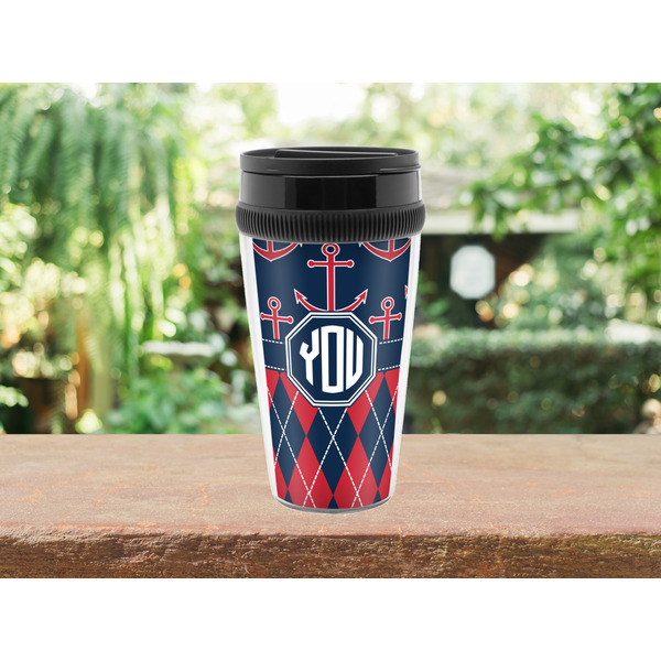 Anchors & Argyle Travel Mug Lifestyle (Personalized)