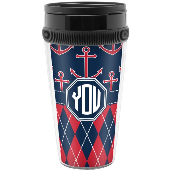 Custom Anchors & Argyle Acrylic Travel Mug without Handle (Personalized)