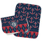 Anchors & Argyle Two Rectangle Burp Cloths - Open & Folded