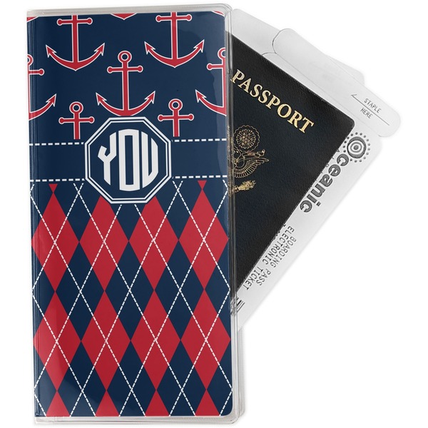 Custom Anchors & Argyle Travel Document Holder
