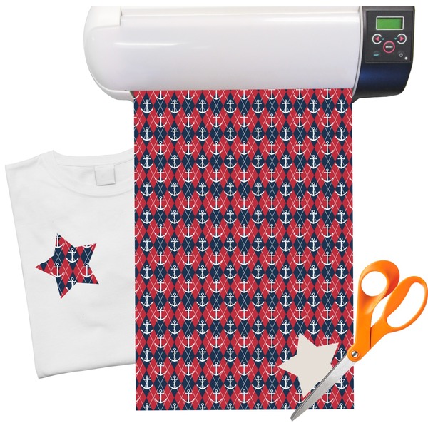 Custom Anchors & Argyle Heat Transfer Vinyl Sheet (12"x18")