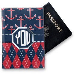 Anchors & Argyle Vinyl Passport Holder (Personalized)
