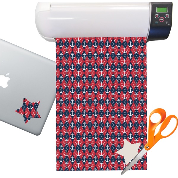 Custom Anchors & Argyle Sticker Vinyl Sheet (Permanent)