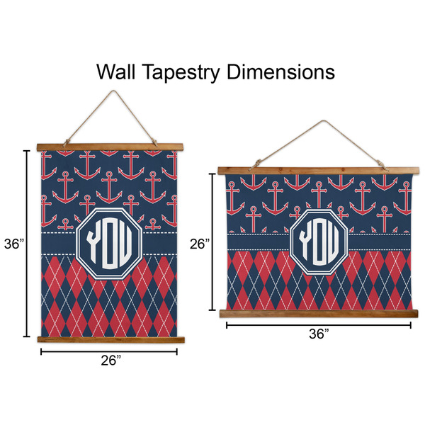 Anchors & Argyle Wall Hanging Tapestries - Parent/Sizing