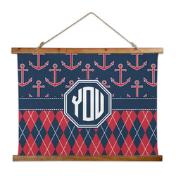 Anchors & Argyle Wall Hanging Tapestry - Wide (Personalized)