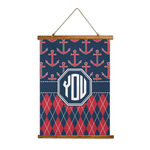 Anchors & Argyle Wall Hanging Tapestry - Tall (Personalized)