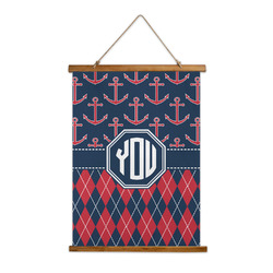 Anchors & Argyle Wall Hanging Tapestry - Tall (Personalized)