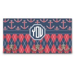 Anchors & Argyle Wall Mounted Coat Rack (Personalized)