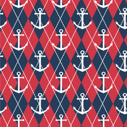 Anchors & Argyle Wallpaper & Surface Covering (Water Activated 24"x 24" Sample)
