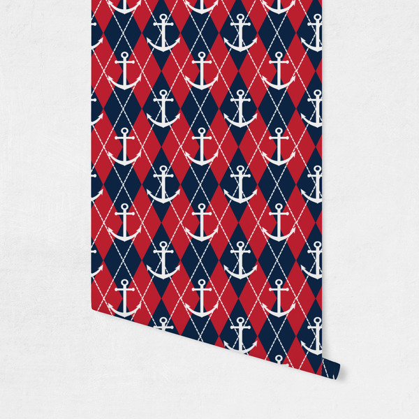 Anchors & Argyle Wallpaper on Wall