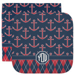 Anchors & Argyle Facecloth / Wash Cloth (Personalized)