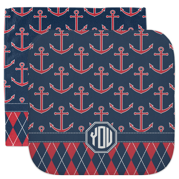 Custom Anchors & Argyle Facecloth / Wash Cloth (Personalized)