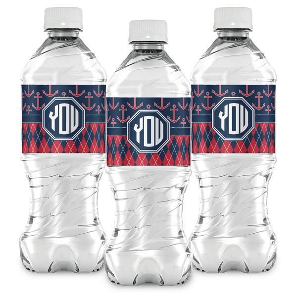 Anchors & Argyle Water Bottle Labels - Front View