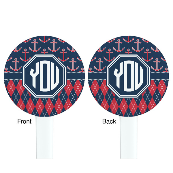 Anchors & Argyle White Plastic 7" Stir Stick - Double Sided - Round - Front & Back