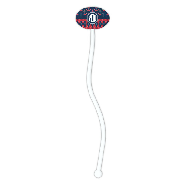 Anchors & Argyle White Plastic 7" Stir Stick - Oval - Single Stick