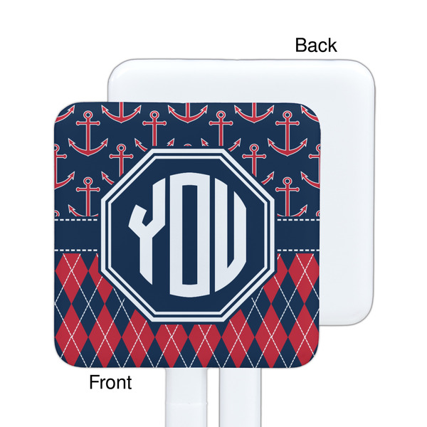 Anchors & Argyle White Plastic Stir Stick - Single Sided - Square - Approval