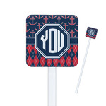 Anchors & Argyle Square Plastic Stir Sticks (Personalized)