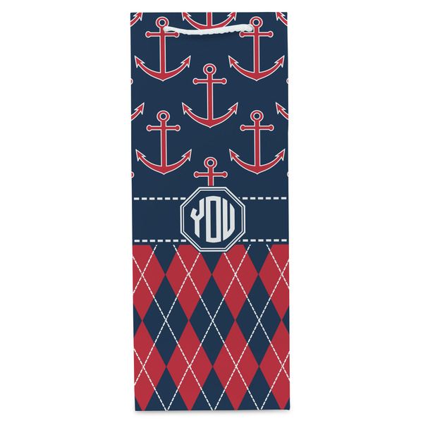 Anchors & Argyle Wine Gift Bag - Matte - Front