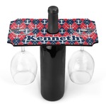 Anchors & Argyle Wine Bottle & Glass Holder (Personalized)