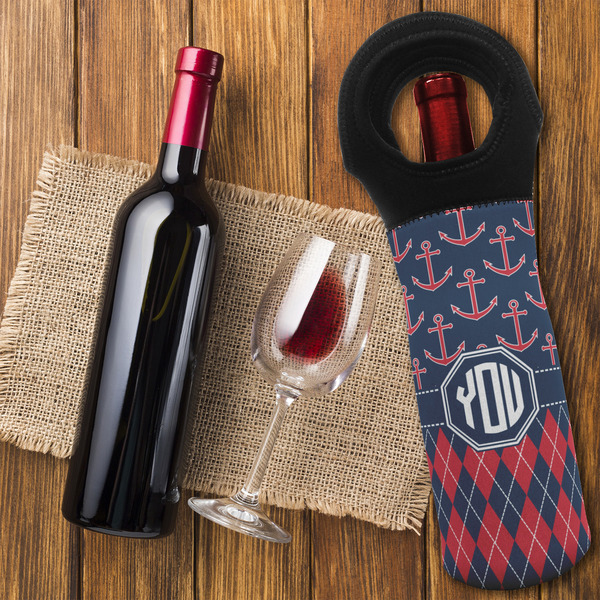 Anchors & Argyle Wine Tote Bag - FLATLAY