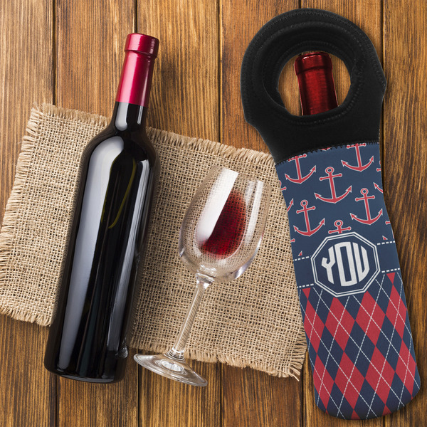 Anchors & Argyle Wine Tote Bag - FLATLAY